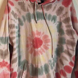 Volcom Truly Stoked Boyfriend Hoodie - Tie Dye - Size Medium
